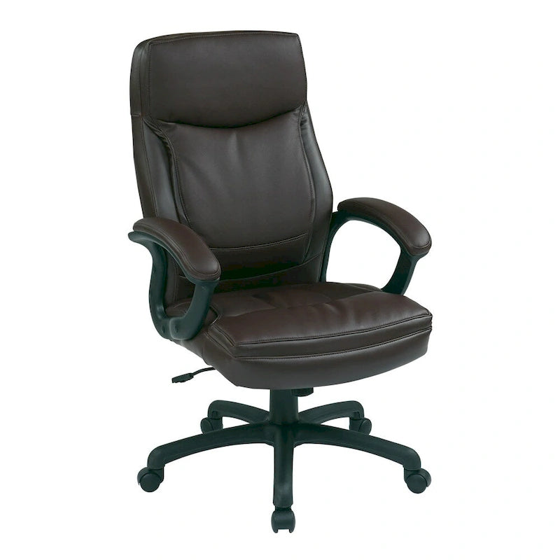  Black Eco Leather High-back Contour Executive Chair