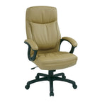 Fauteuil de direction à dossier haut en similicuir noir Eco Contour