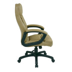 Fauteuil de direction à dossier haut en similicuir noir Eco Contour