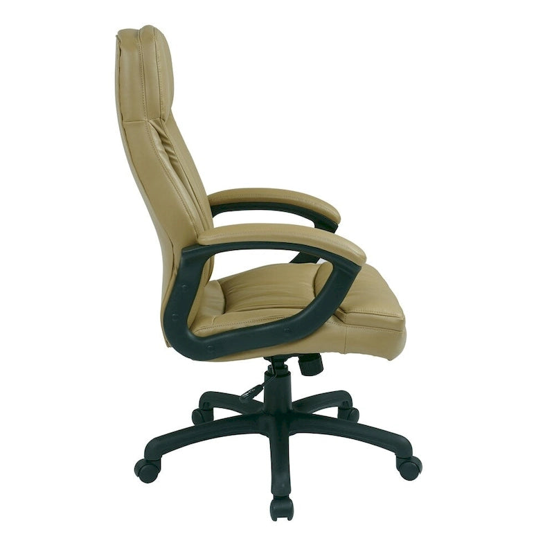 Fauteuil de direction à dossier haut en similicuir noir Eco Contour