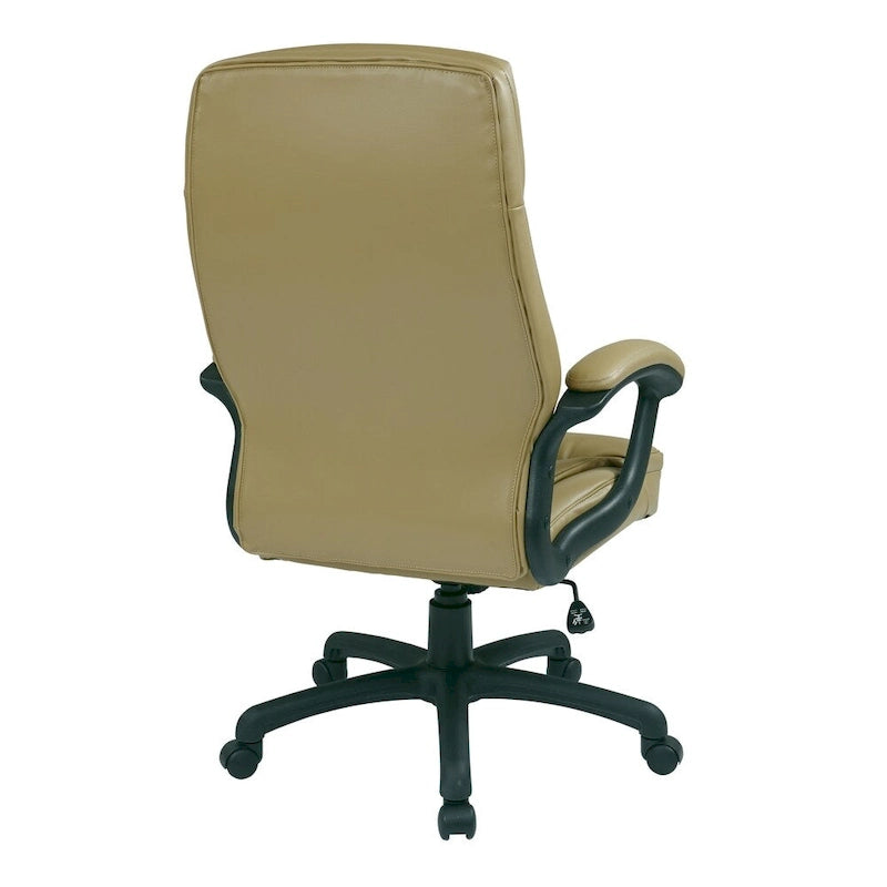 Fauteuil de direction à dossier haut en similicuir noir Eco Contour