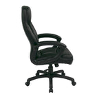 Fauteuil de direction à dossier haut en similicuir noir Eco Contour