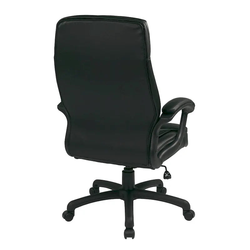 Fauteuil de direction à dossier haut en similicuir noir Eco Contour