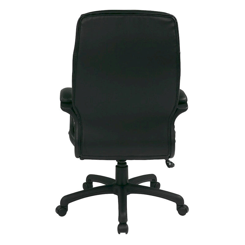 Fauteuil de direction à dossier haut en similicuir noir Eco Contour