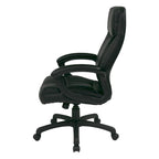 Fauteuil de direction à dossier haut en similicuir noir Eco Contour