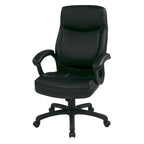 Fauteuil de direction à dossier haut en similicuir noir Eco Contour
