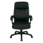 Fauteuil de direction à dossier haut en similicuir noir Eco Contour