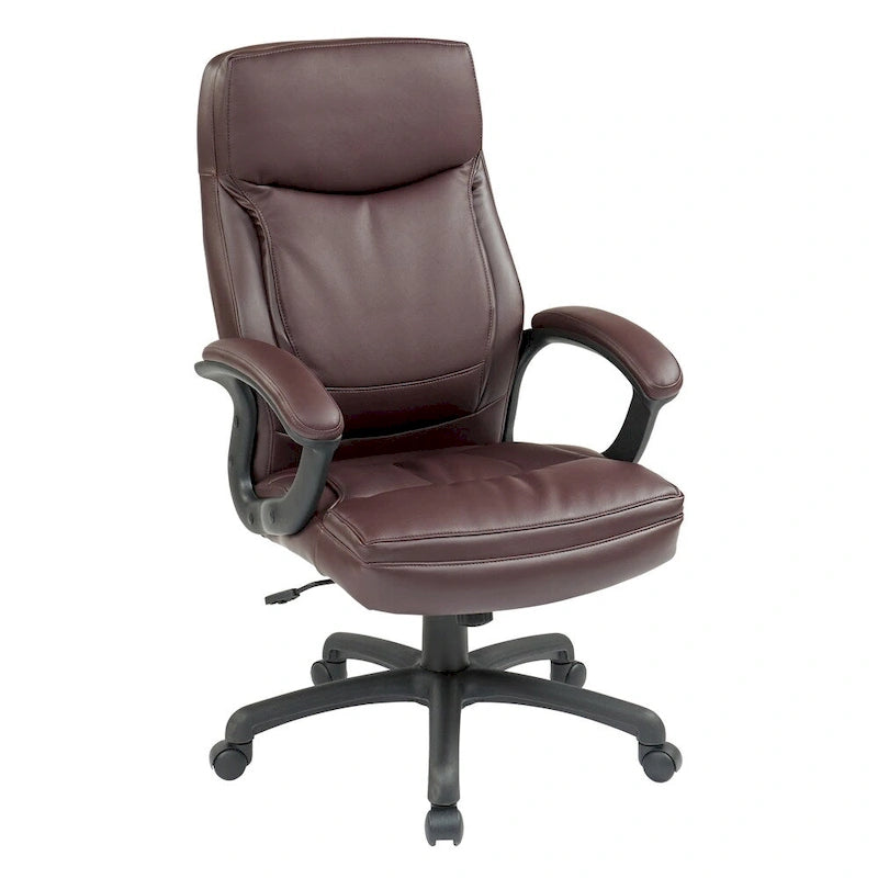 Fauteuil de direction à dossier haut en similicuir noir Eco Contour
