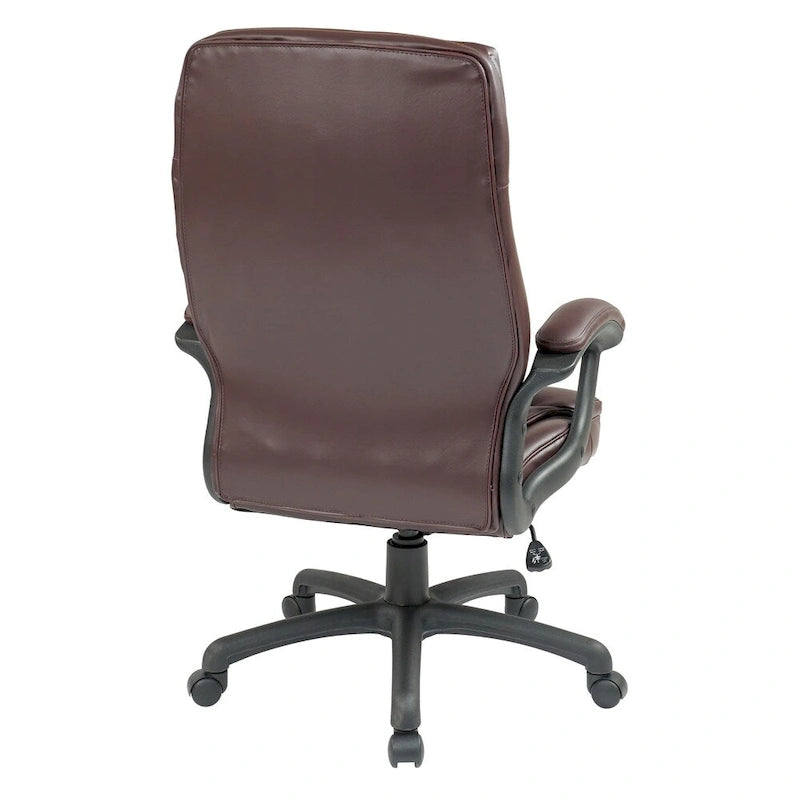 Fauteuil de direction à dossier haut en similicuir noir Eco Contour