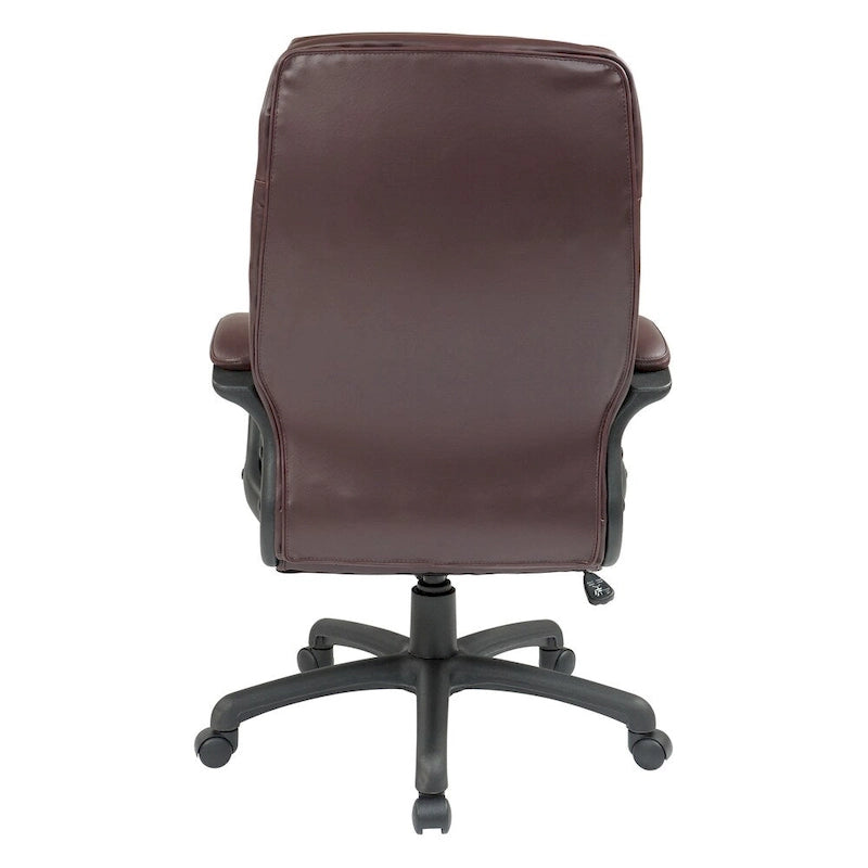 Fauteuil de direction à dossier haut en similicuir noir Eco Contour