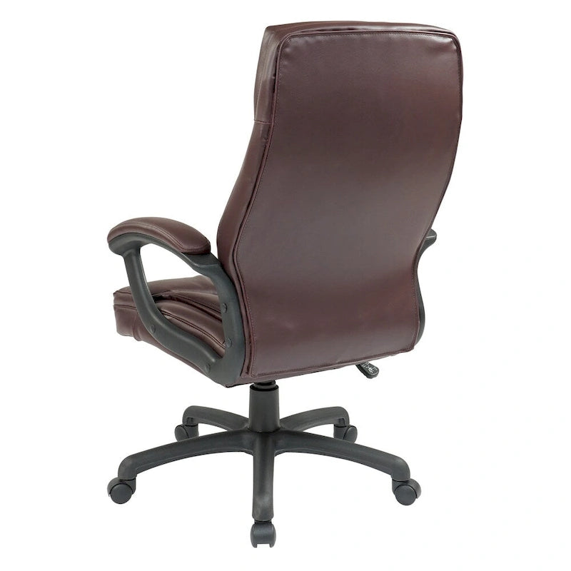 Fauteuil de direction à dossier haut en similicuir noir Eco Contour