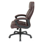 Fauteuil de direction à dossier haut en similicuir noir Eco Contour