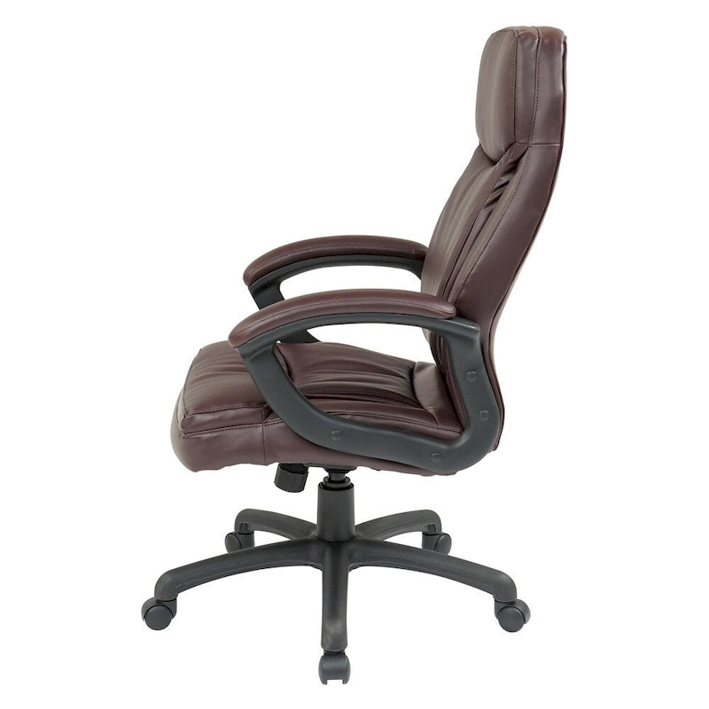 Fauteuil de direction à dossier haut en similicuir noir Eco Contour
