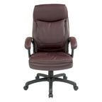 Fauteuil de direction à dossier haut en similicuir noir Eco Contour
